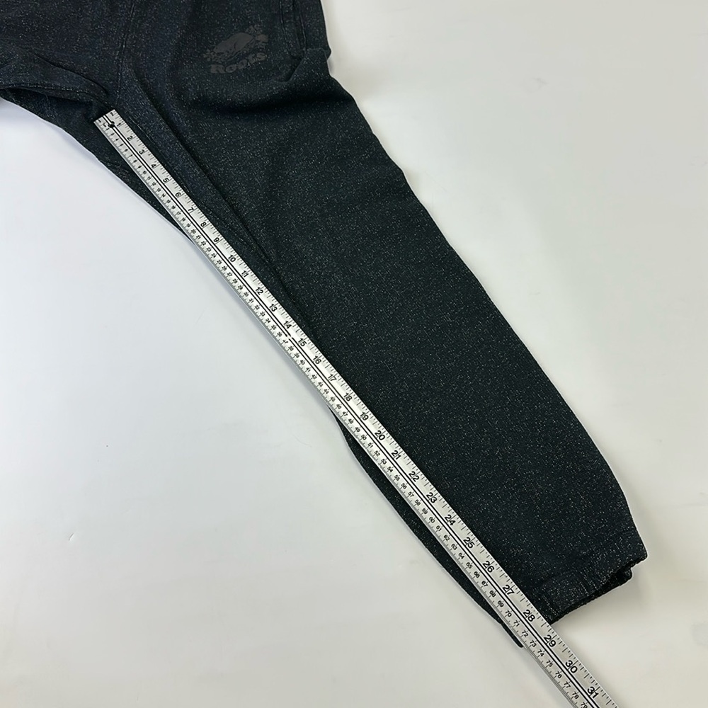 Roots genderless jogger sweatpant Medium black peppered casual sweats - Picture 3 of 12